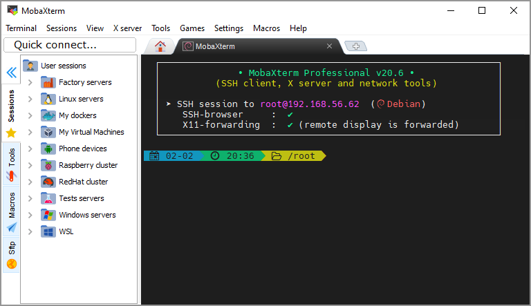 MobaXterm SSH toolbox card