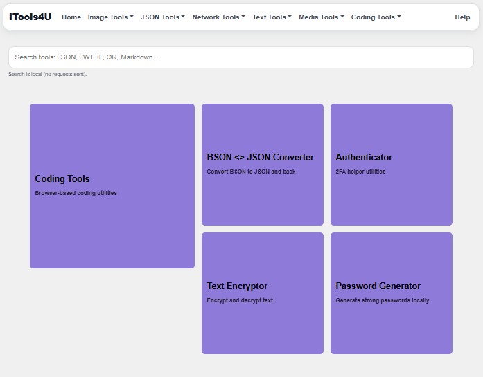 ITools4U coding helpers authentication password and encoding tools