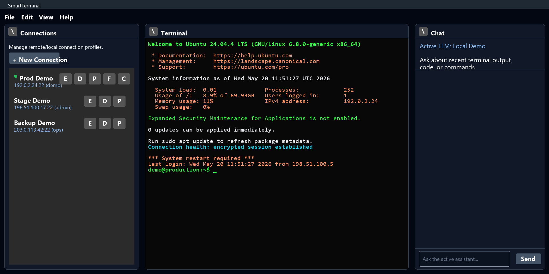 Terminal workspace